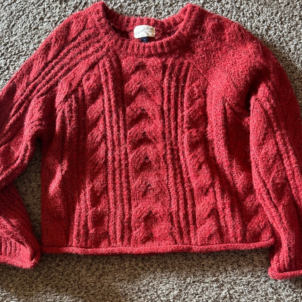 Universal Thread Red Cable Knit Sweater Women’s S… - image 2